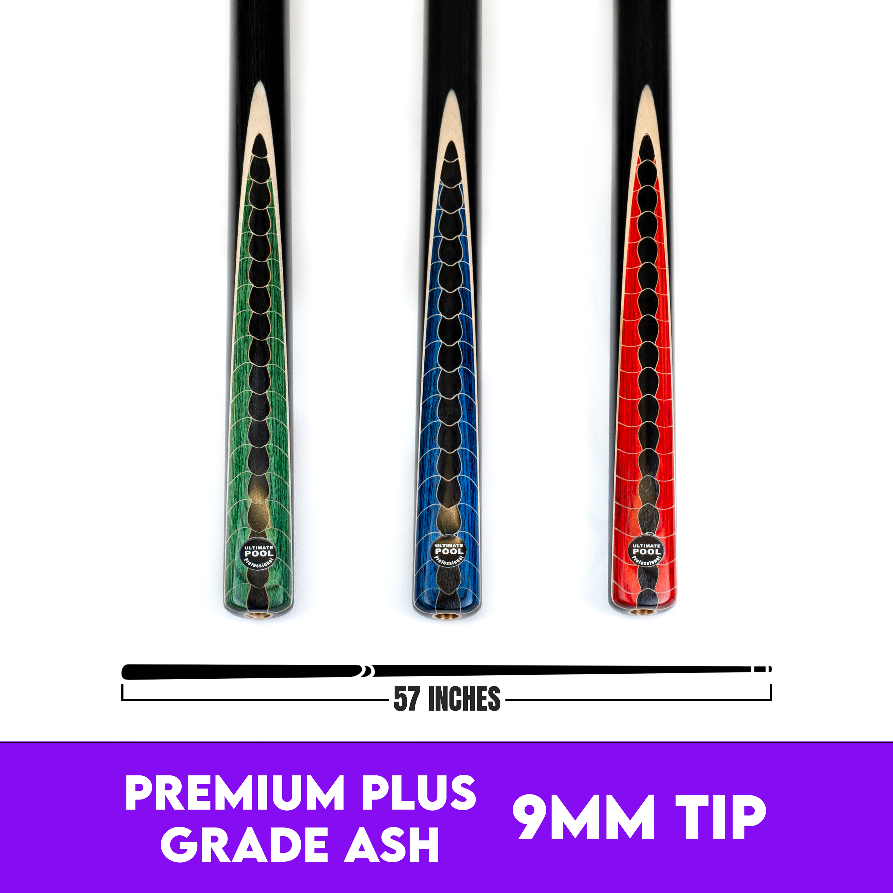 Cue Rifle Range Cobra Range of Cues - ¾ Joint with 9mm Tip – Ultimate Pool Shop